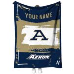 personalized akron zips paint strokes blue white blanket best selling