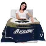 personalized akron zips paint strokes blue white blanket best selling