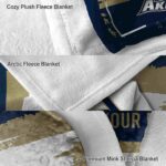 personalized akron zips paint strokes blue white blanket best selling