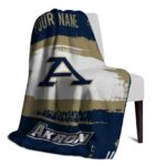 personalized akron zips paint strokes blue white blanket best selling