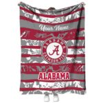 personalized alabama crimson tide floral stripes crimson white blanket best selling