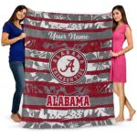 personalized alabama crimson tide floral stripes crimson white blanket best selling