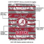 personalized alabama crimson tide floral stripes crimson white blanket best selling