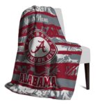 personalized alabama crimson tide floral stripes crimson white blanket best selling