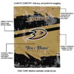personalized anaheim ducks grunge streaks gold blanket new arrival