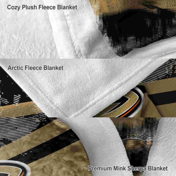personalized anaheim ducks grunge streaks gold blanket premium grade