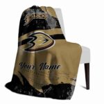 personalized anaheim ducks grunge streaks gold blanket top rated