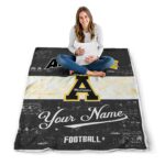 personalized appalachian state mountaineers grunge texture black white blanket best selling