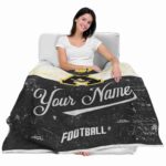 personalized appalachian state mountaineers grunge texture black white blanket best selling