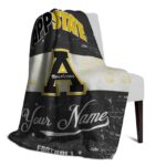 personalized appalachian state mountaineers grunge texture black white blanket best selling
