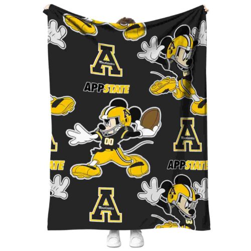 personalized appalachian state mountaineers mickey black blanket best selling