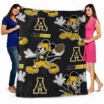 personalized appalachian state mountaineers mickey black blanket best selling