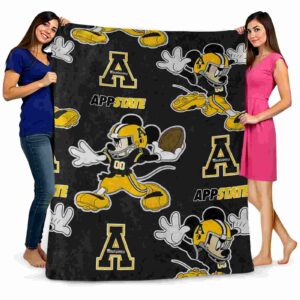 personalized appalachian state mountaineers mickey black blanket fashion forward