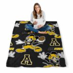 personalized appalachian state mountaineers mickey black blanket best selling