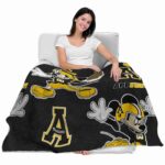 personalized appalachian state mountaineers mickey black blanket best selling