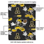personalized appalachian state mountaineers mickey black blanket best selling