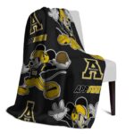 personalized appalachian state mountaineers mickey black blanket best selling
