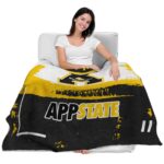 personalized appalachian state mountaineers paint strokes black white blanket best selling
