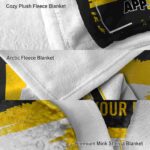 personalized appalachian state mountaineers paint strokes black white blanket best selling