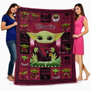 personalized arizona cardinals baby yoda red blanket fashion forward
