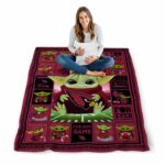 personalized arizona cardinals baby yoda red blanket high quality