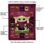 personalized arizona cardinals baby yoda red blanket new arrival