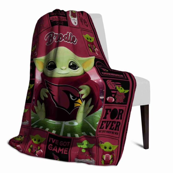 personalized arizona cardinals baby yoda red blanket top rated