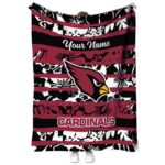 personalized arizona cardinals floral stripes red white blanket best selling