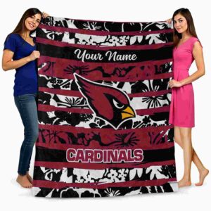 personalized arizona cardinals floral stripes red white blanket fashion forward
