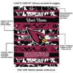 personalized arizona cardinals floral stripes red white blanket best selling