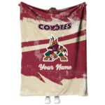 Personalized Arizona Coyotes Grunge Streaks Red Blanket 1 personalized arizona coyotes grunge streaks red blanket best selling