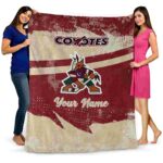 personalized arizona coyotes grunge streaks red blanket best selling