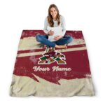 personalized arizona coyotes grunge streaks red blanket best selling