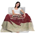 personalized arizona coyotes grunge streaks red blanket best selling