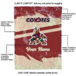 personalized arizona coyotes grunge streaks red blanket best selling