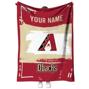 personalized arizona diamondbacks paint strokes red white blanket best selling
