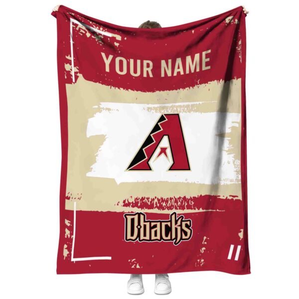 personalized arizona diamondbacks paint strokes red white blanket best selling