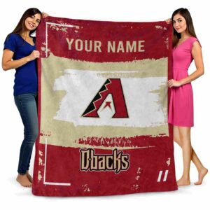 personalized arizona diamondbacks paint strokes red white blanket fashion forward