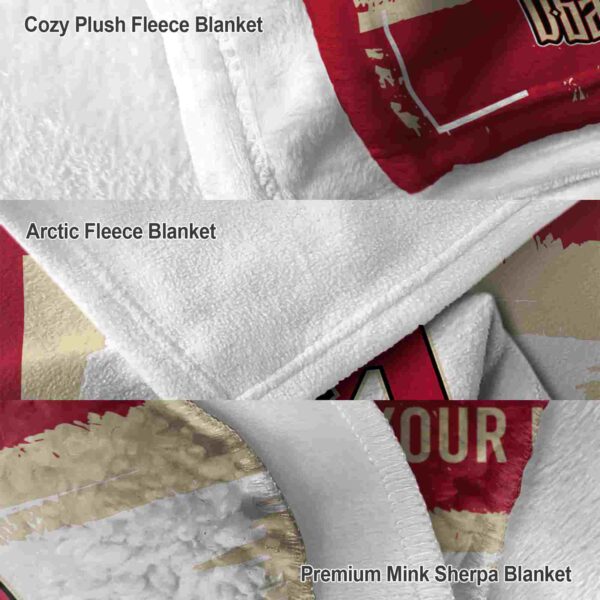 personalized arizona diamondbacks paint strokes red white blanket premium grade