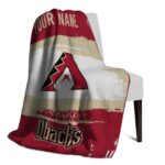personalized arizona diamondbacks paint strokes red white blanket top rated