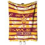 personalized arizona state sun devils floral stripes maroon white blanket best selling