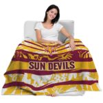 personalized arizona state sun devils floral stripes maroon white blanket best selling