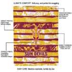 personalized arizona state sun devils floral stripes maroon white blanket best selling