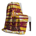 personalized arizona state sun devils floral stripes maroon white blanket best selling