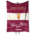 personalized arizona state sun devils grunge texture maroon white blanket best selling