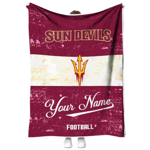 personalized arizona state sun devils grunge texture maroon white blanket best selling