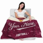 personalized arizona state sun devils grunge texture maroon white blanket best selling