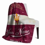 personalized arizona state sun devils grunge texture maroon white blanket best selling