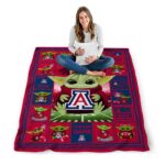 personalized arizona wildcats baby yoda red blanket high quality