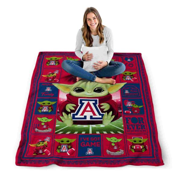 personalized arizona wildcats baby yoda red blanket high quality